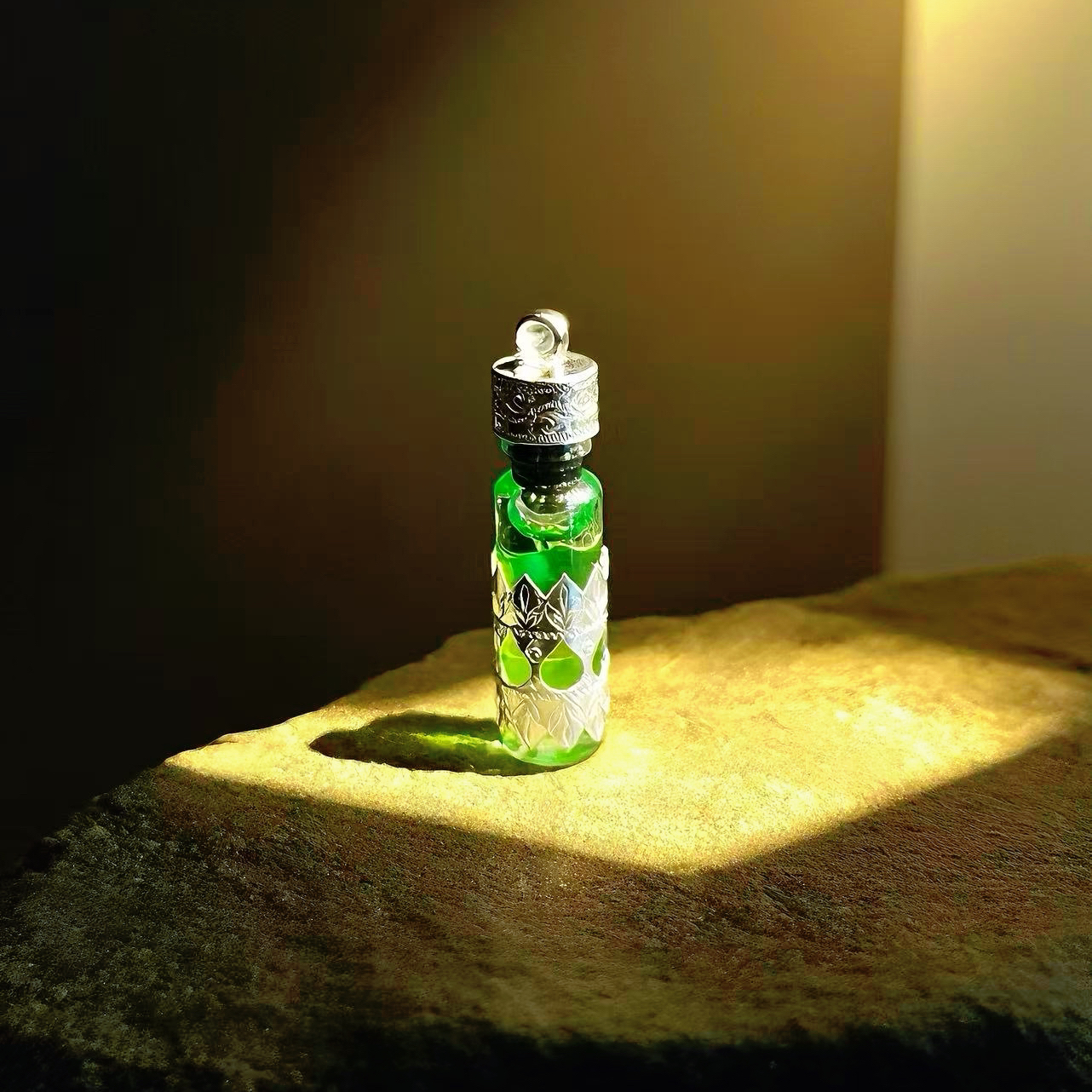 绿色仙钕满文摆件