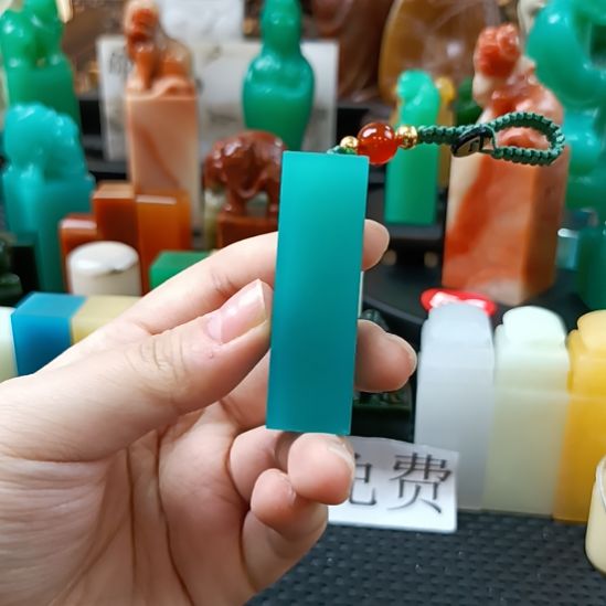 印石寿山石天青色