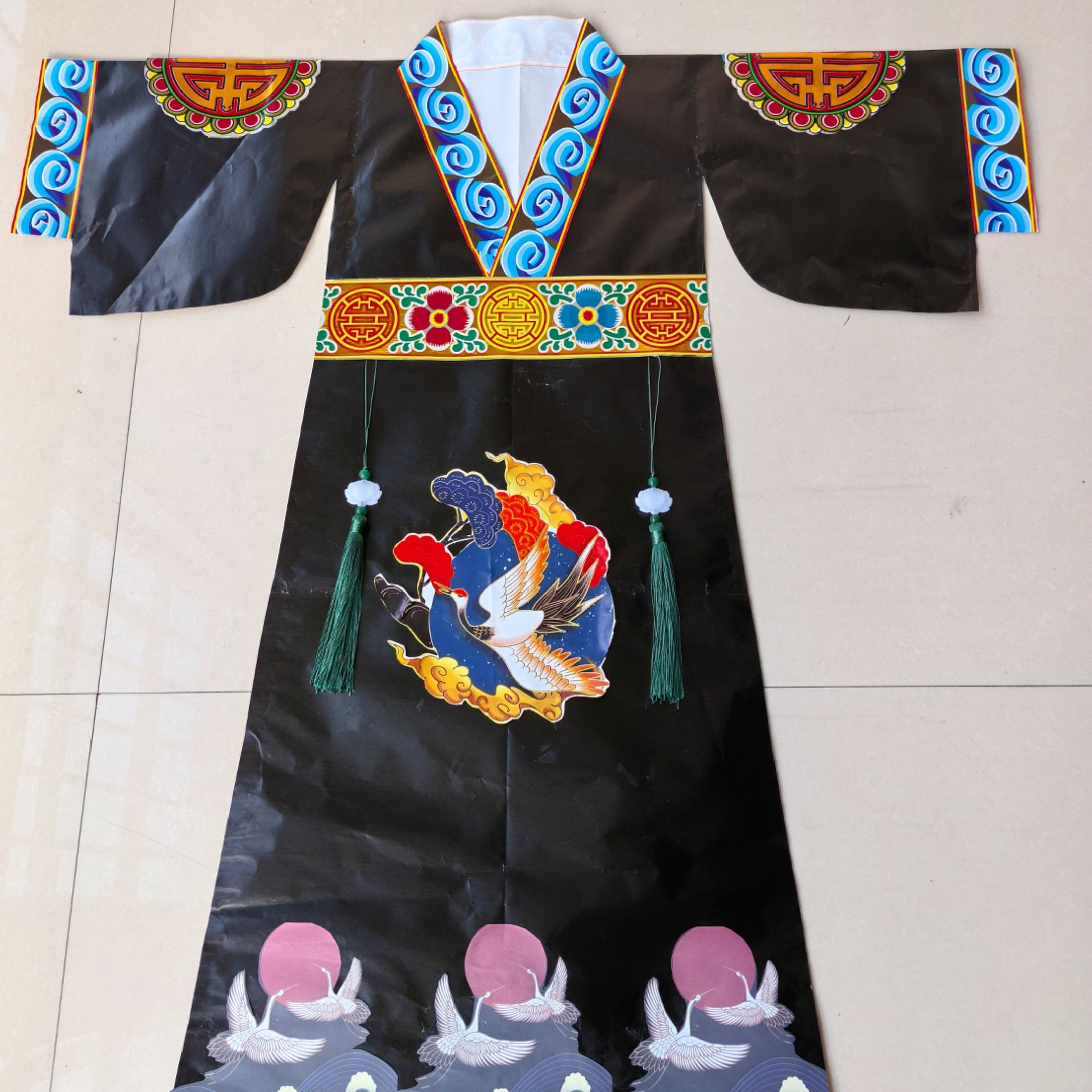 男女通用纸龙袍寒衣节中元节祭拜用烧纸衣服