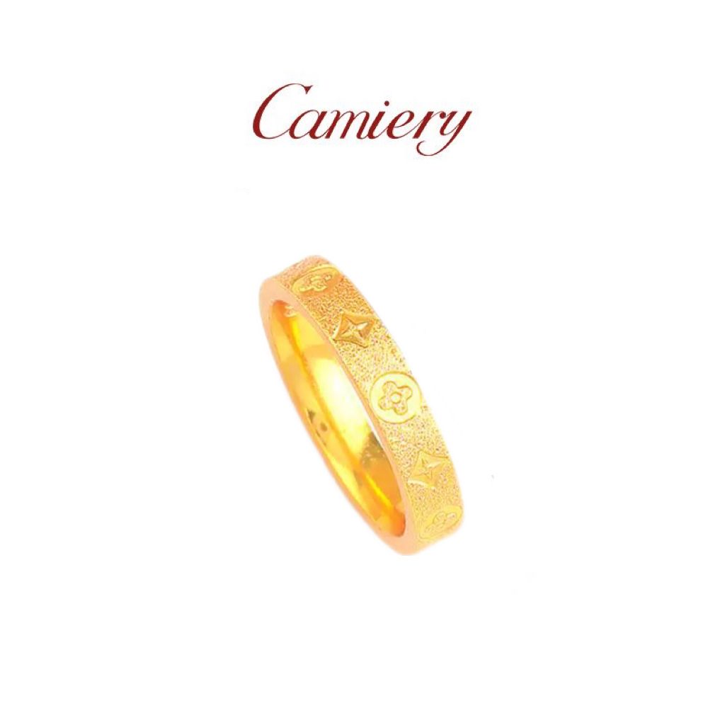 CAMIERY/卡美瑞 经典砂面星耀四叶戒指轻奢高级JJ