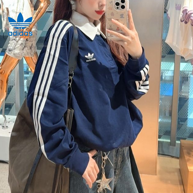 【夏日户外】阿迪达斯三叶草polo衫男女复古美式运动打底衫JY1400