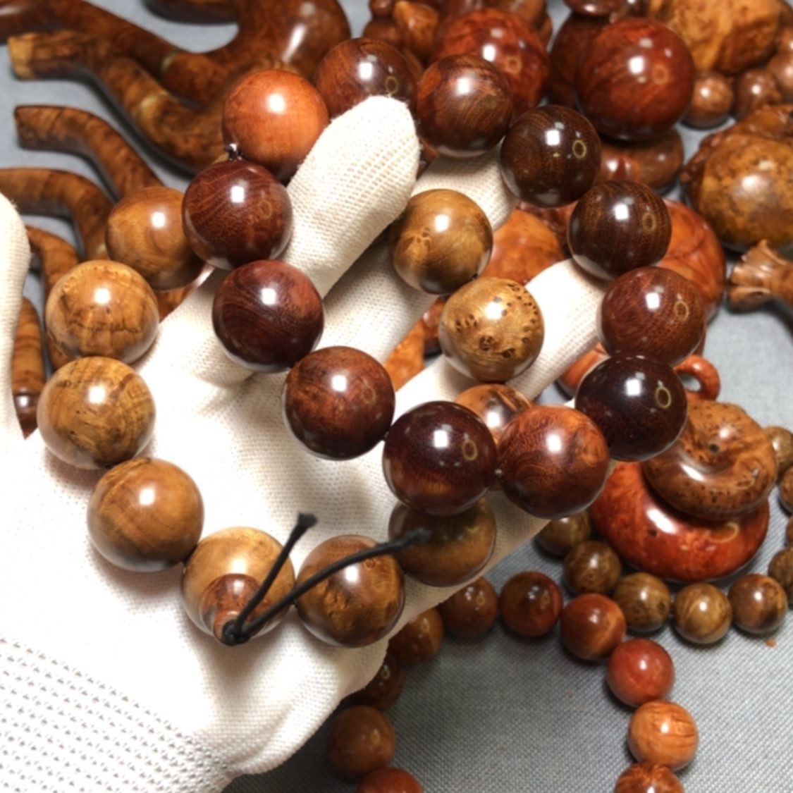 【闪购商品】木7***哥麻梨疙瘩火琉璃手把件