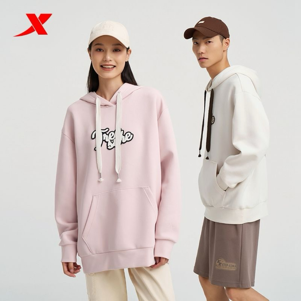 特步连帽卫衣情侣印花潮流简约百搭运动休闲上衣卫衣976327930451