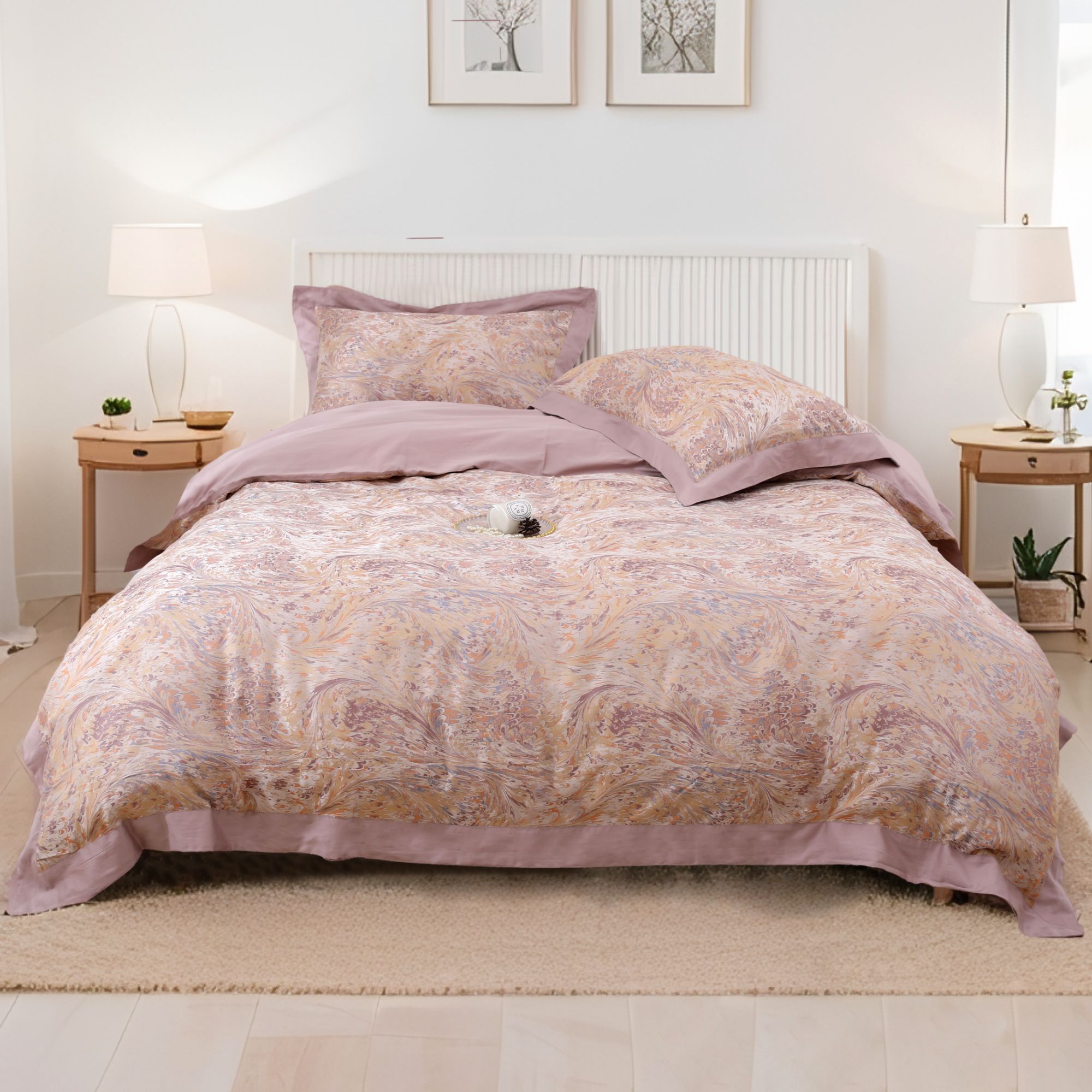 维多利亚-夏季轻奢A类小清新床上四件套简约高级感床品套件亲肤