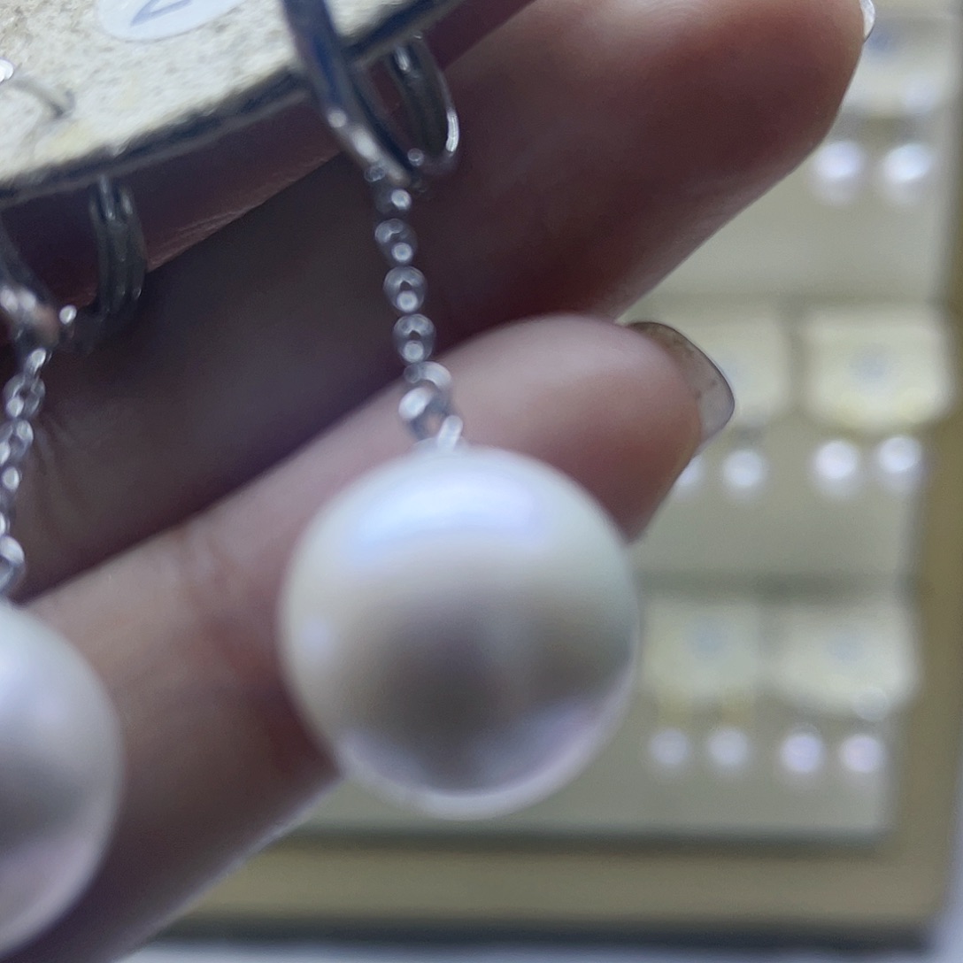 淡水珍珠耳饰银S925镶嵌