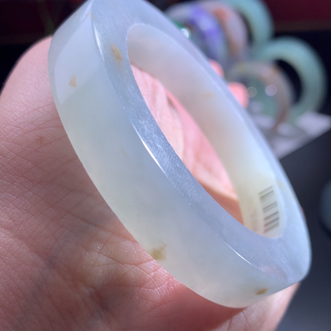 未镶嵌翡翠手镯定制翡翠  桂花糕