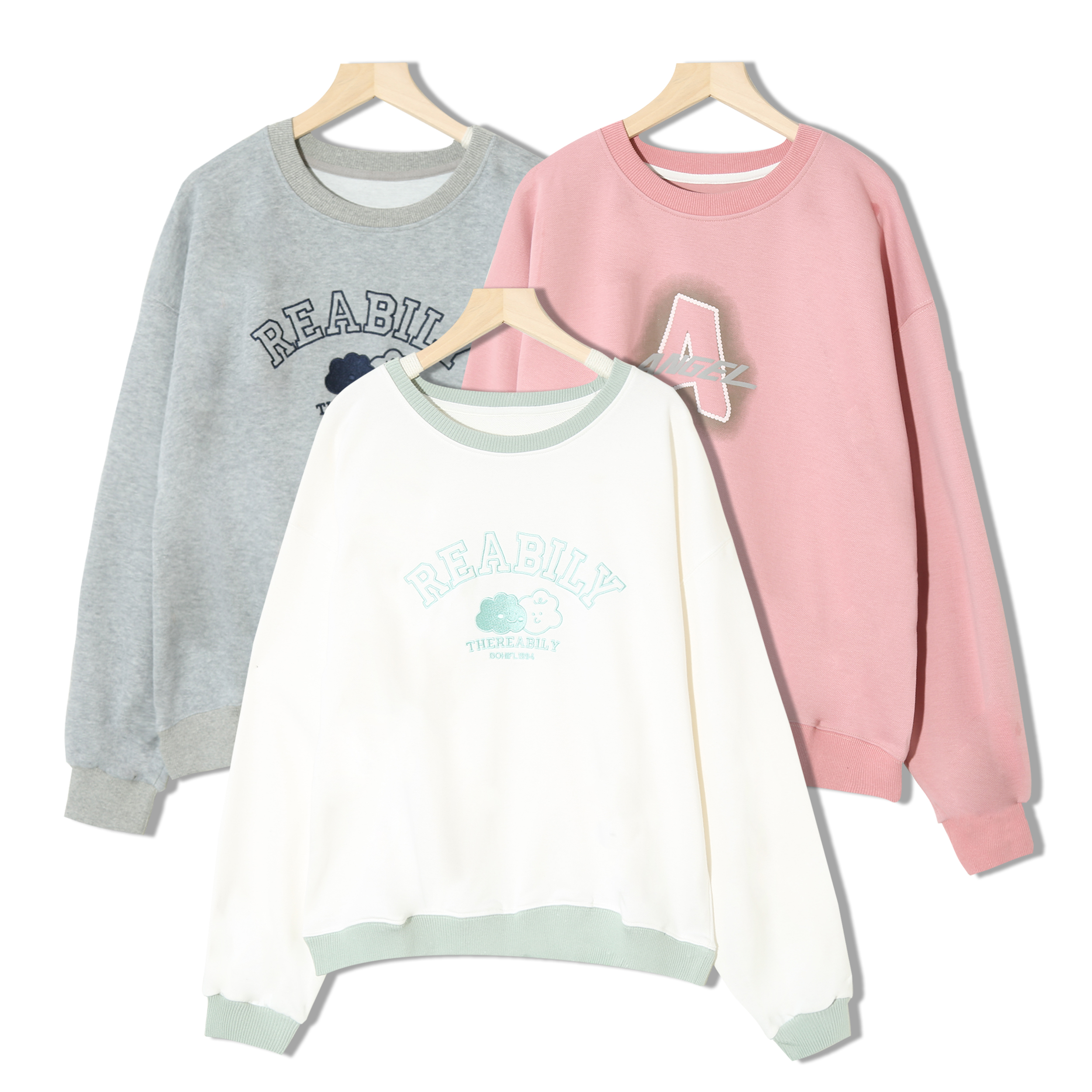 女士字母春秋圆领休闲春秋舒适韩系百搭卫衣H465(不分款式、面料)