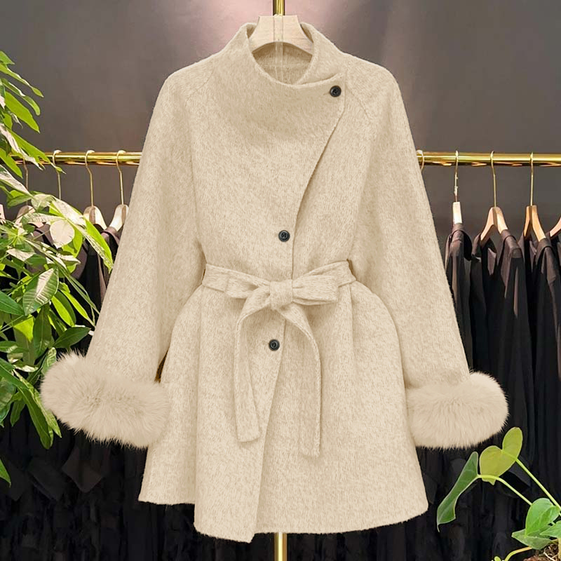 【含腰带】外套女2025秋冬新款时尚系带短款外套QY0197