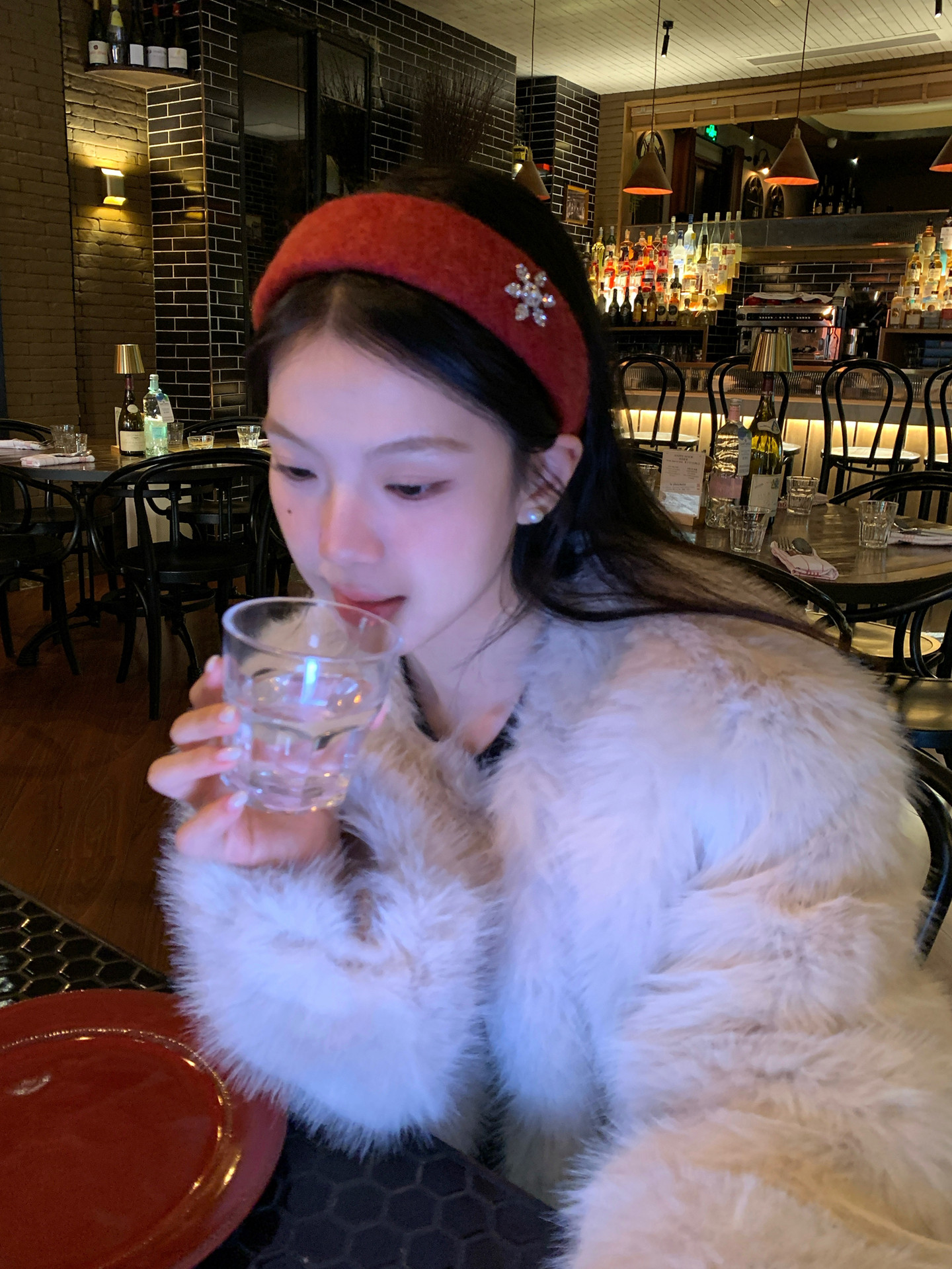 66 雪花毛呢发箍毛绒绒头箍氛围感宽边发卡韩系秋冬高颅顶发饰品