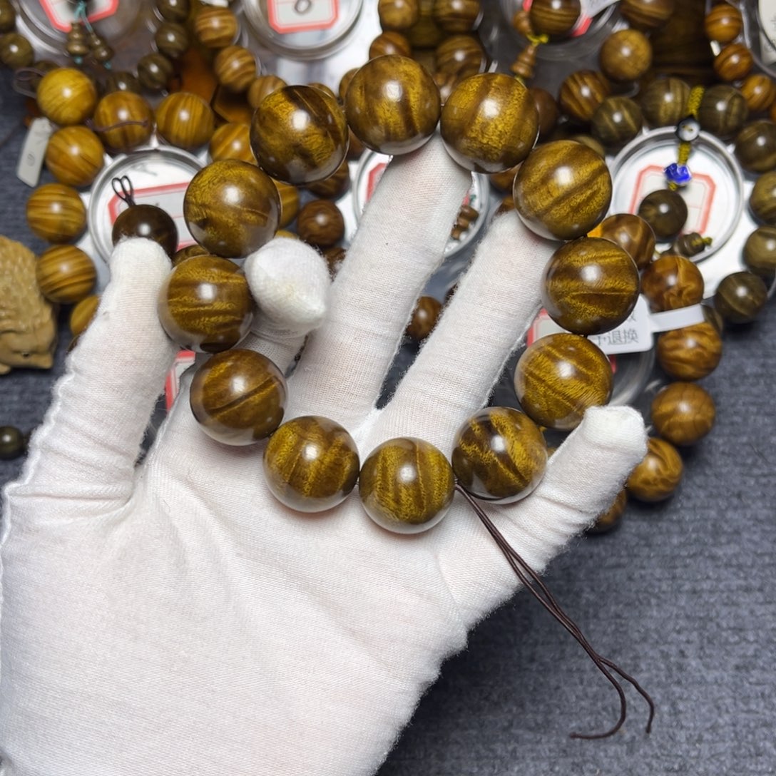 手串/手链楠木（金丝楠）阴沉黄2.0水波350