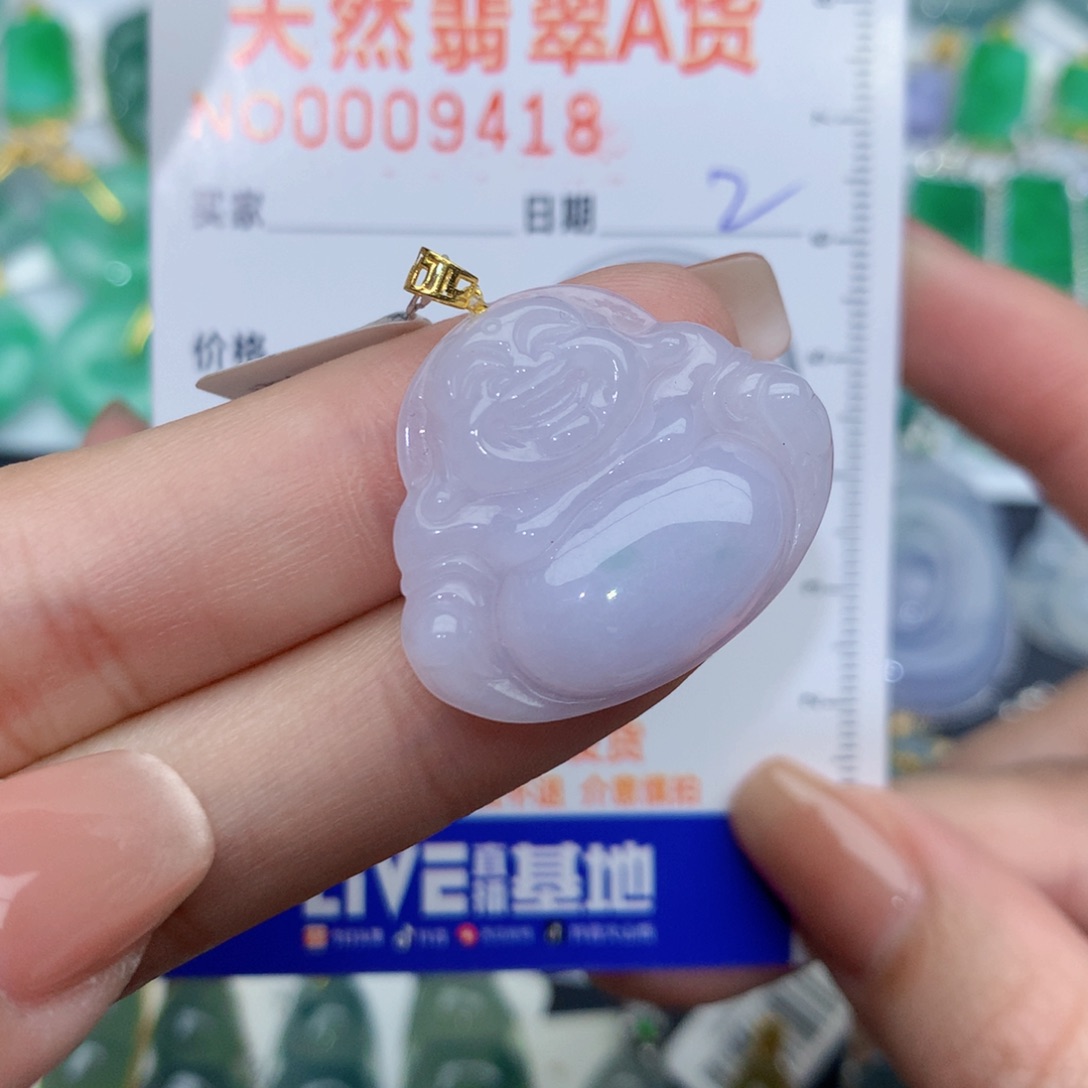 翡翠颈饰18K金镶嵌佛公