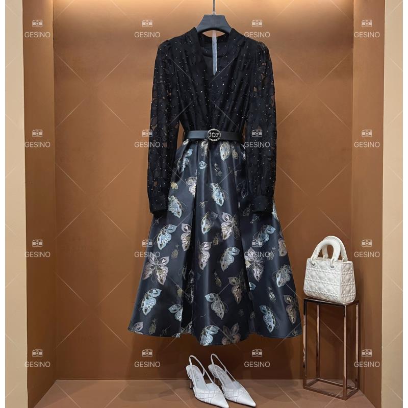 【露】春秋 | 设计师轻奢法式印花女装连衣裙 QD-2024685