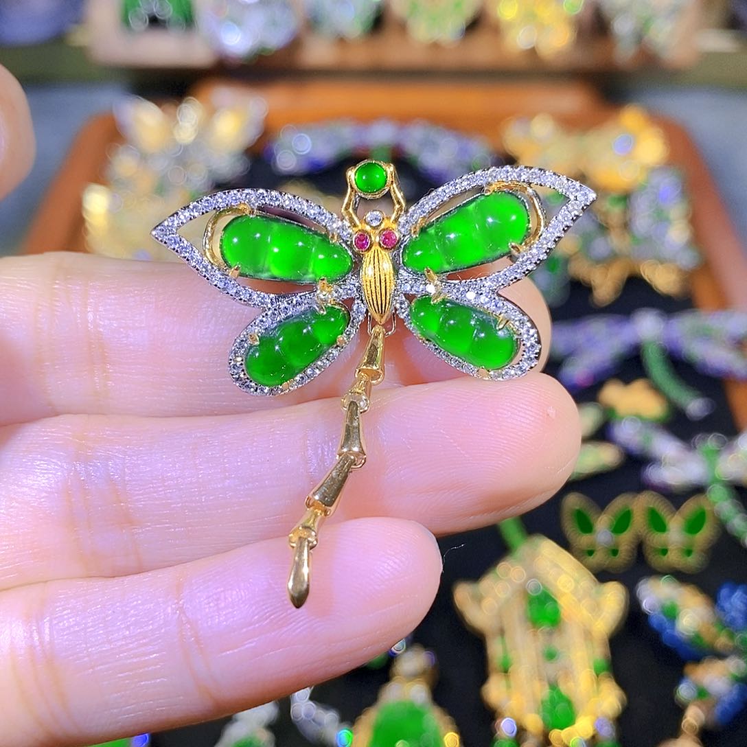 吊坠(不含链)银S925镶嵌翡翠