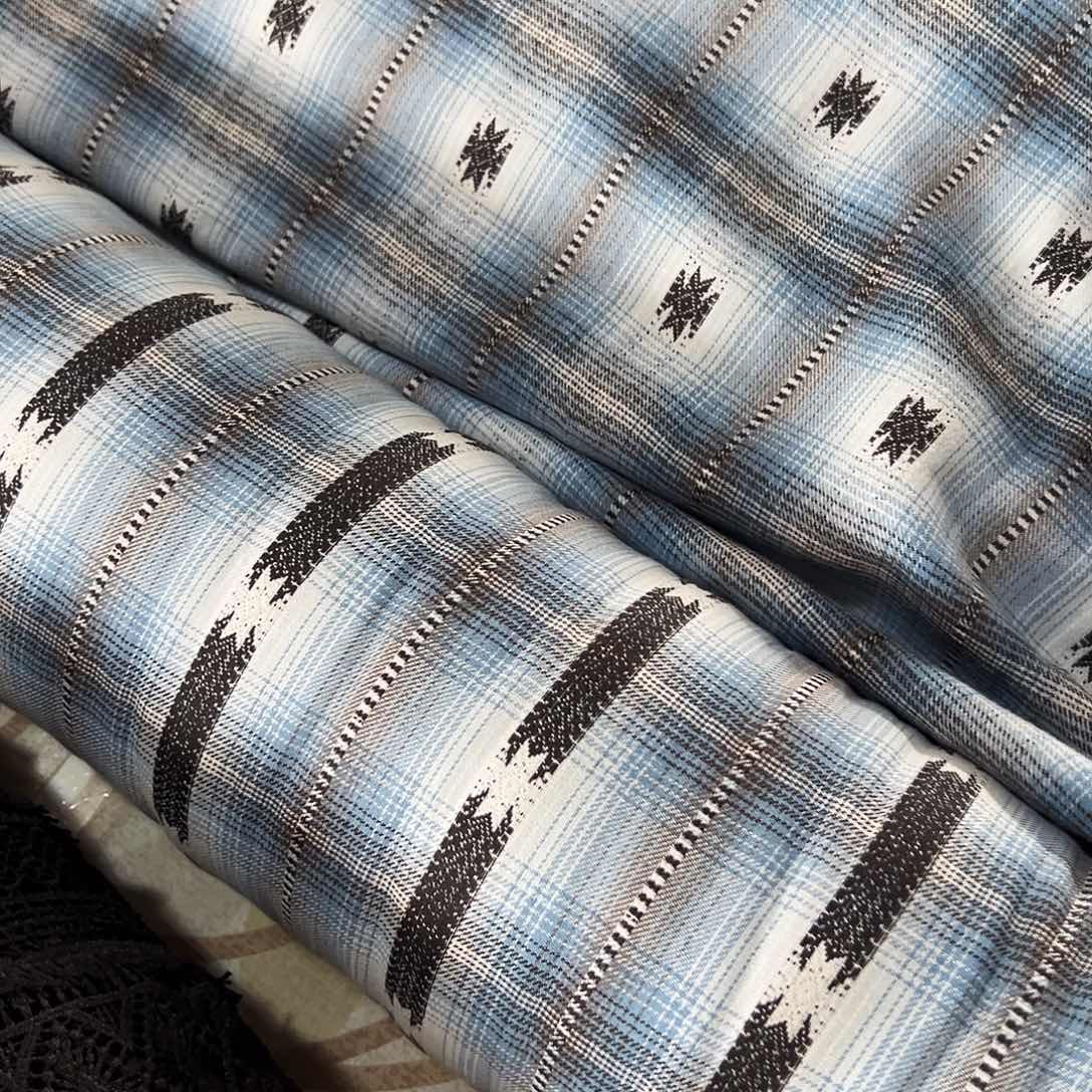 棉一米价港货纯棉色织磨毛斜纹1.4米宽果子对面