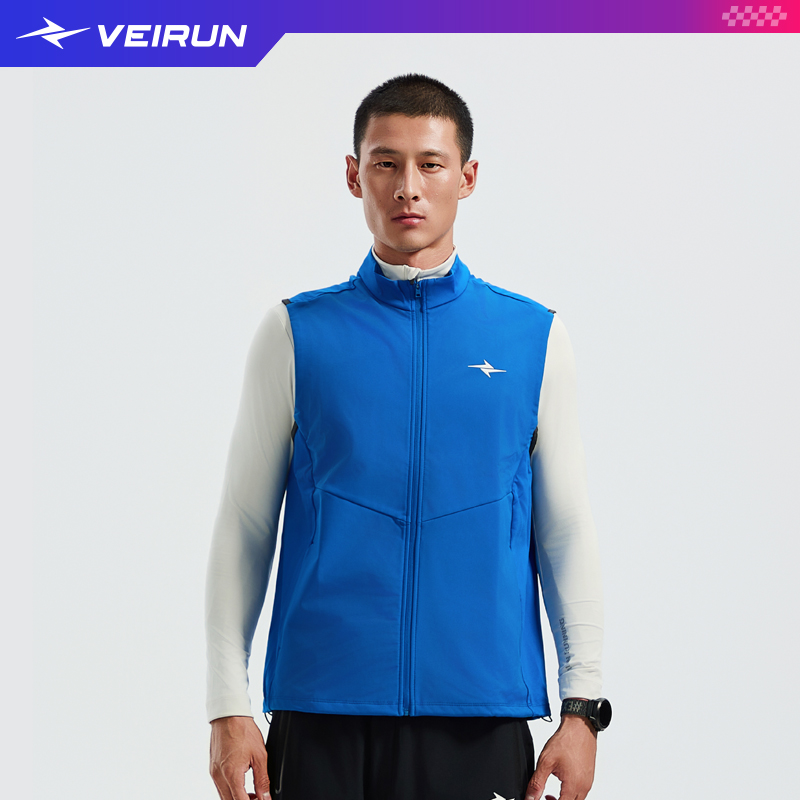 硬核威量跑步马甲男款防风保暖马拉松专业竞速高弹训练服男