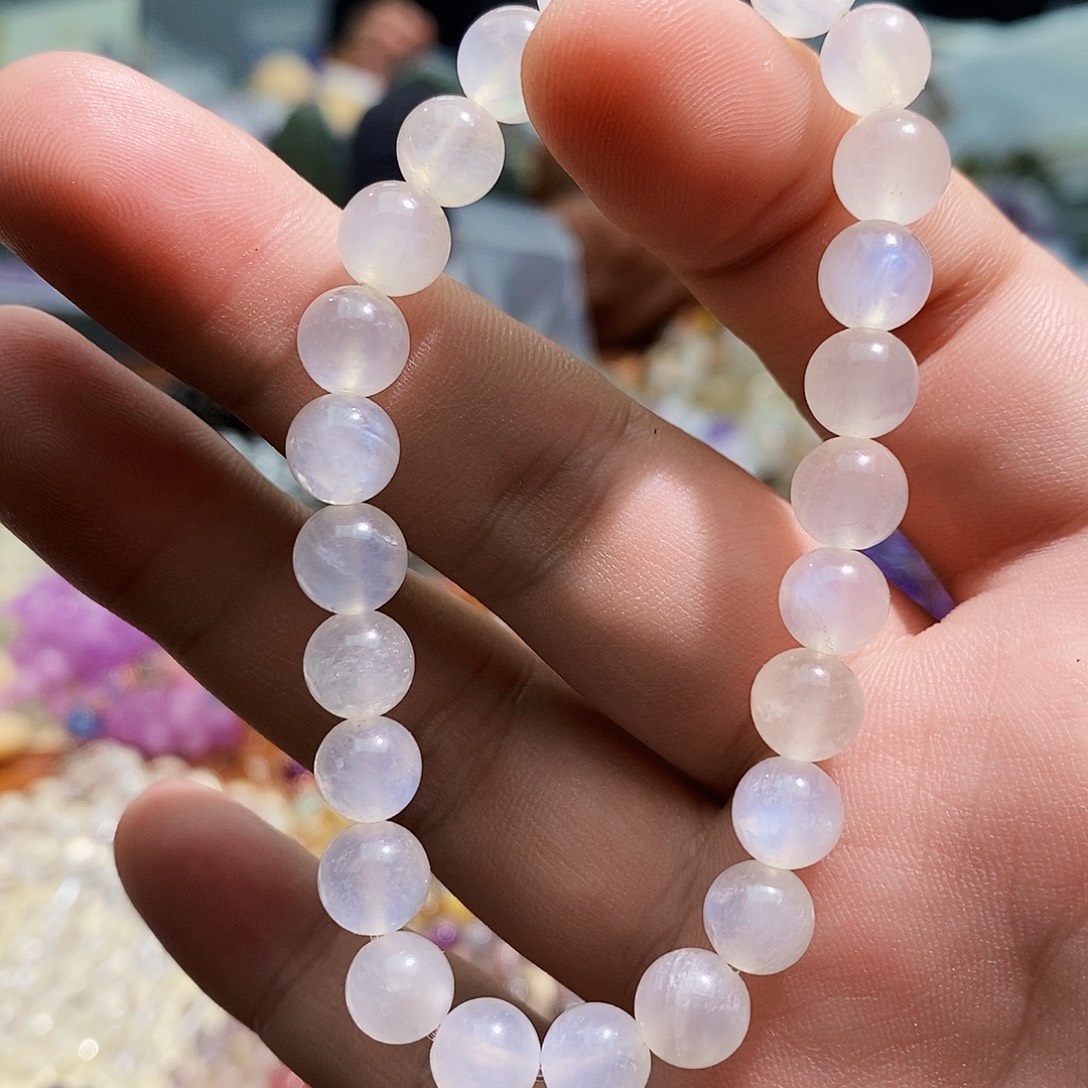 未镶嵌手链水晶蓝月光8mm