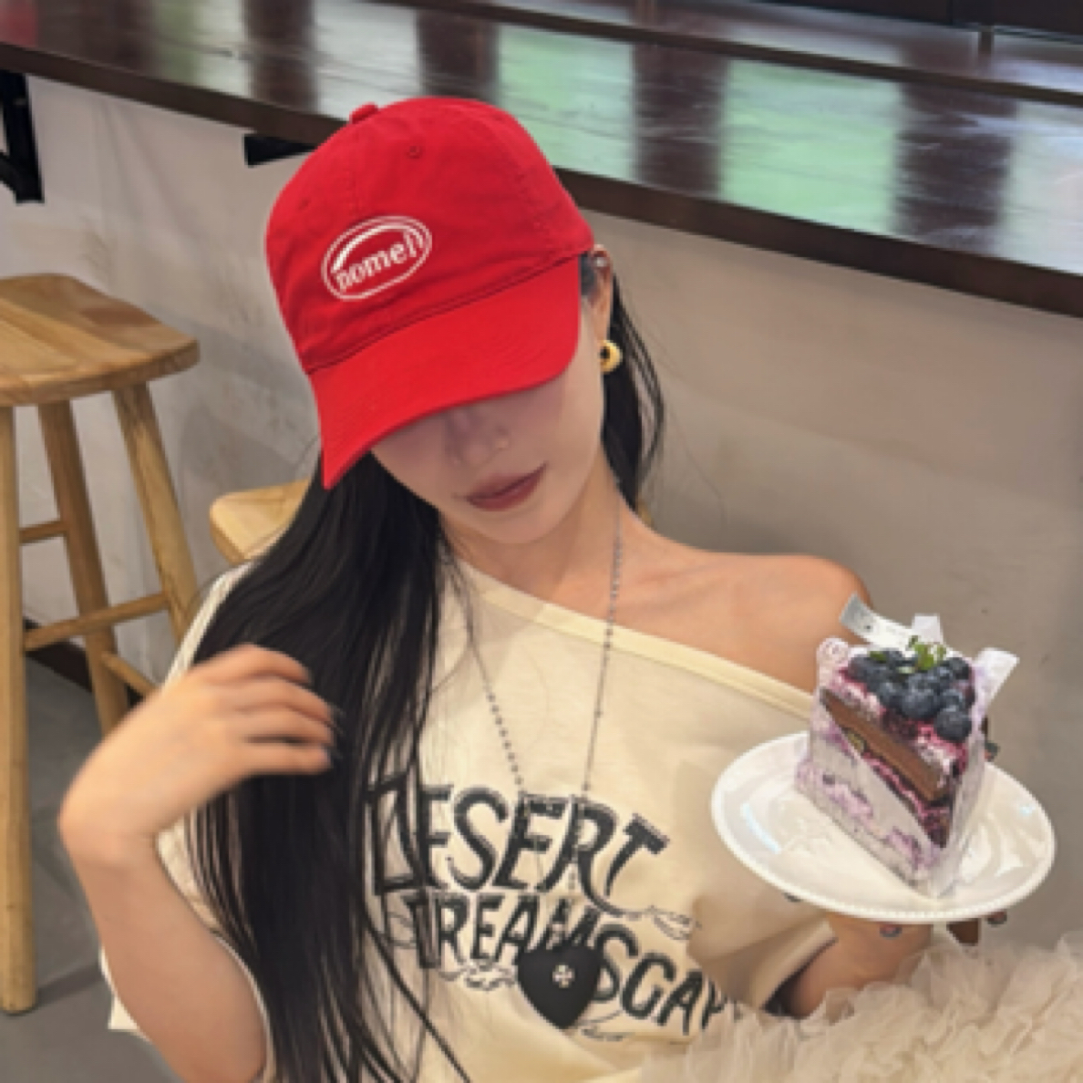 【RUYI】韩国ins红色棒球帽子女夏季大头围显脸小鸭舌帽