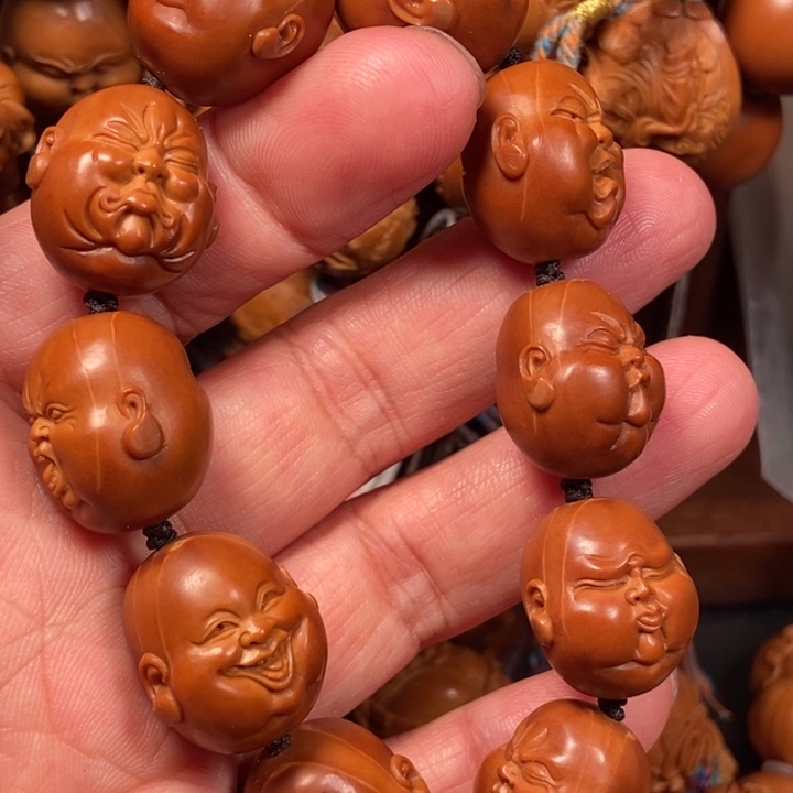 橄榄核手串/手链橄榄核铁核雕刻1.8百态