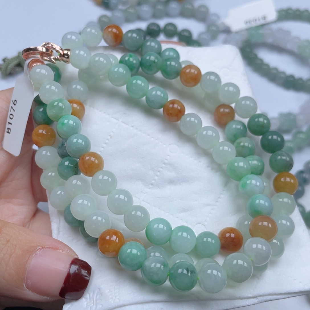 翡翠手链未镶嵌纯天然a货缅甸翡翠包邮7.4mm