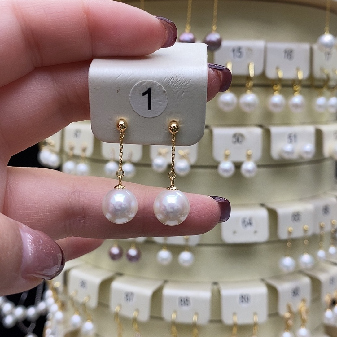 淡水珍珠耳饰银S925镶嵌