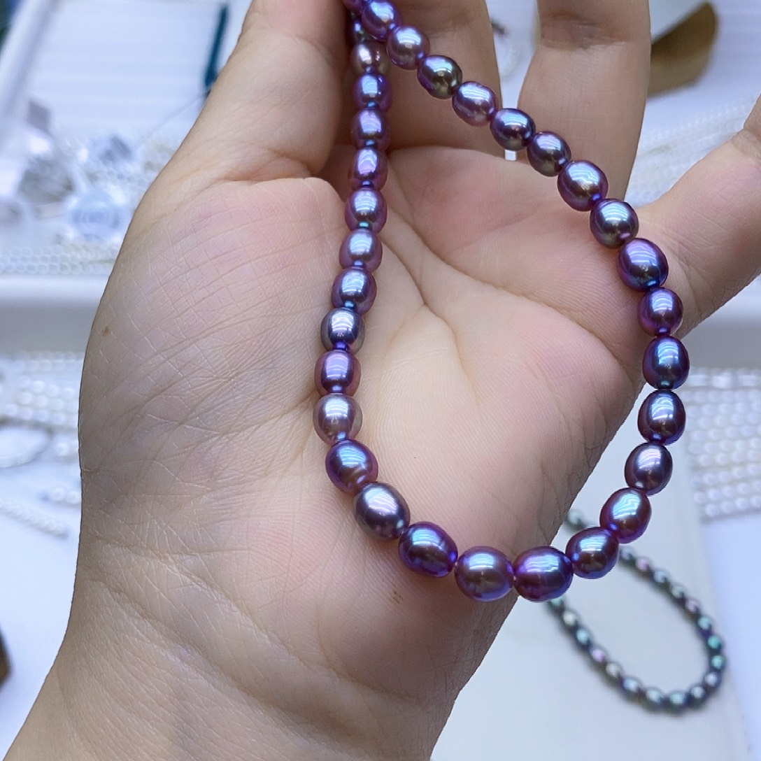 六***六淡水珍珠银S925镶嵌颈饰