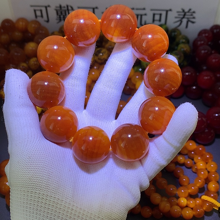 源***长松木（琥珀木）手串/手链2.5 包浆高货