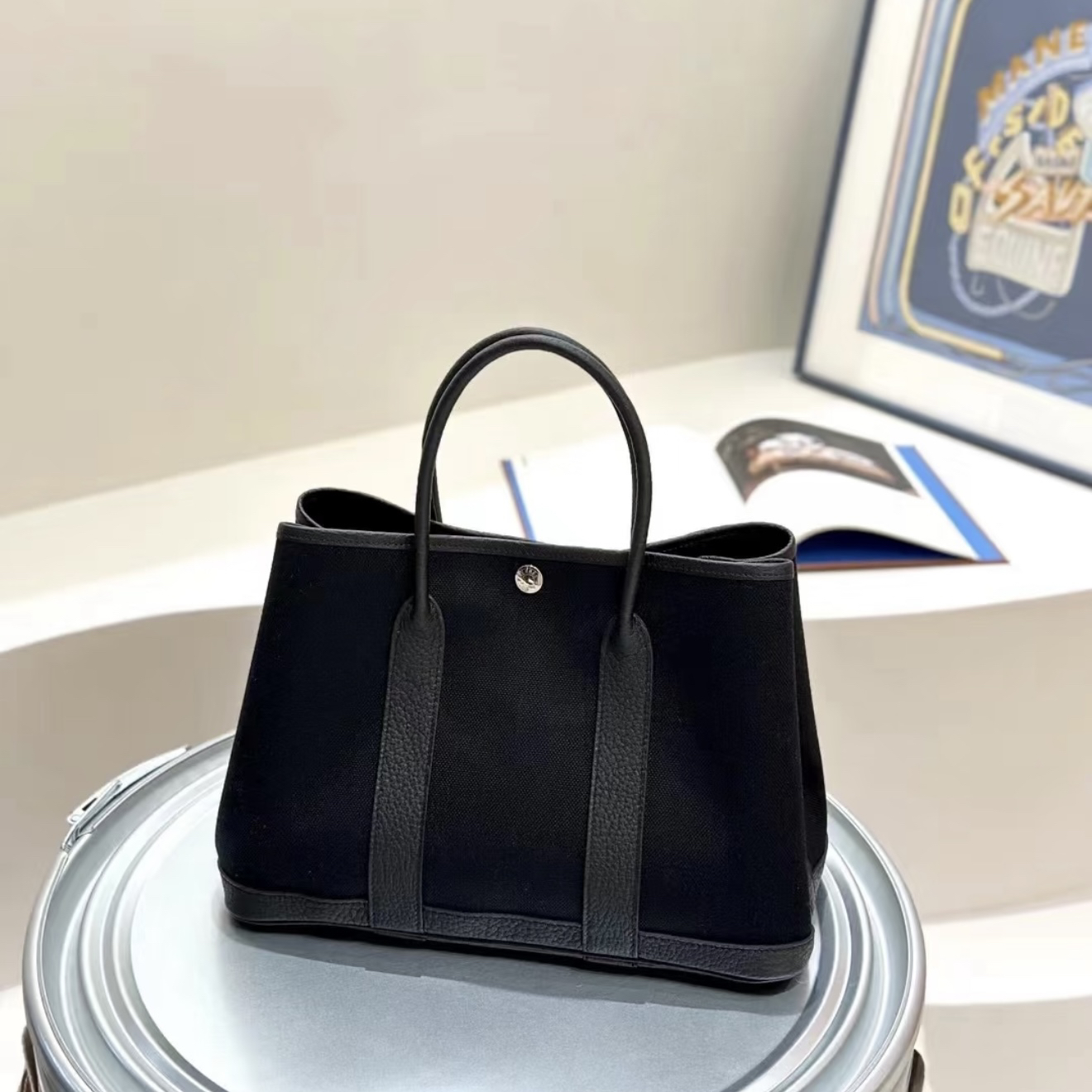 未使用 Hermes/爱马仕 青奢荟/帆布花园30手提包/87382