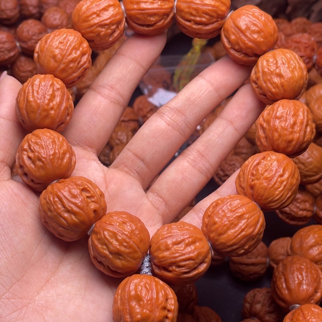 文玩核桃手串百**殆树皮纹大足球