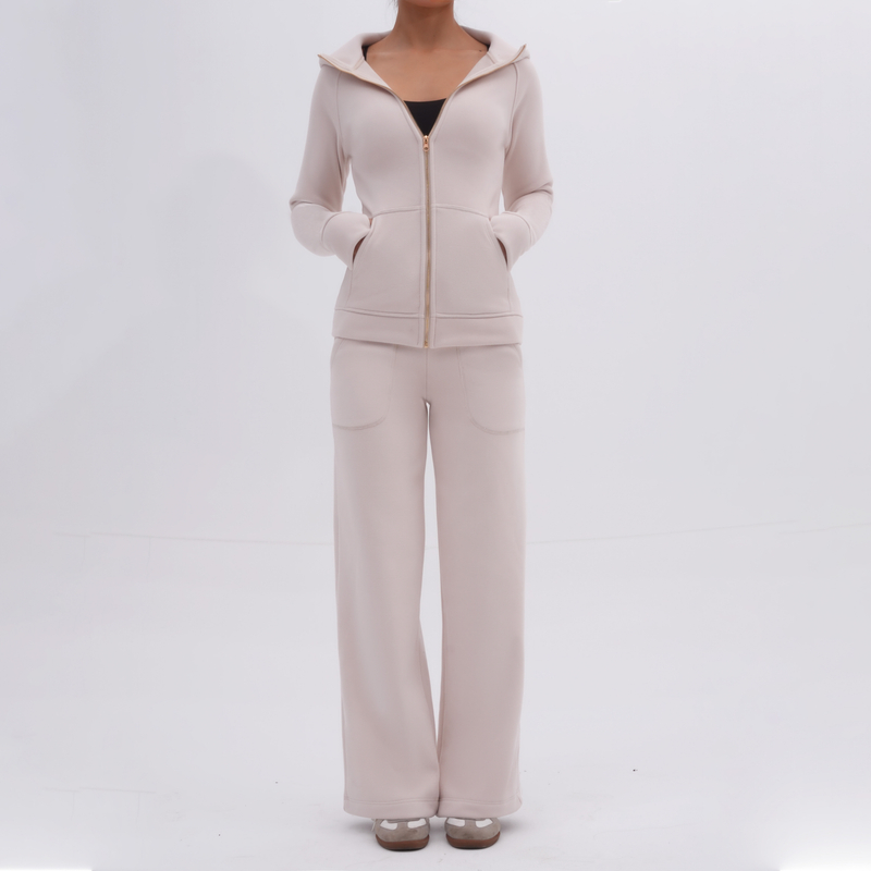 极简风加绒长版运动外套连帽拉链上衣女瑜伽服004