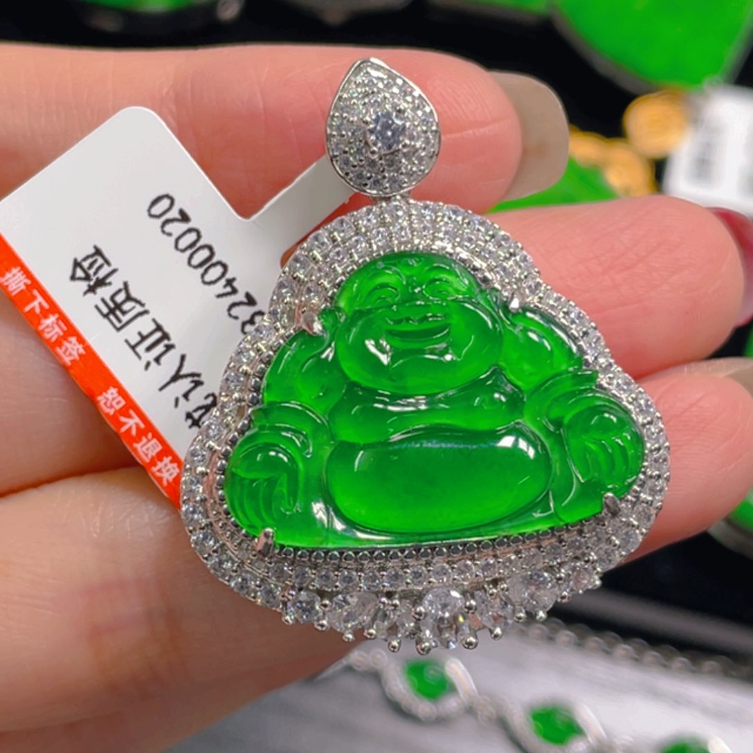 翡翠银S925镶嵌吊坠(不含链)