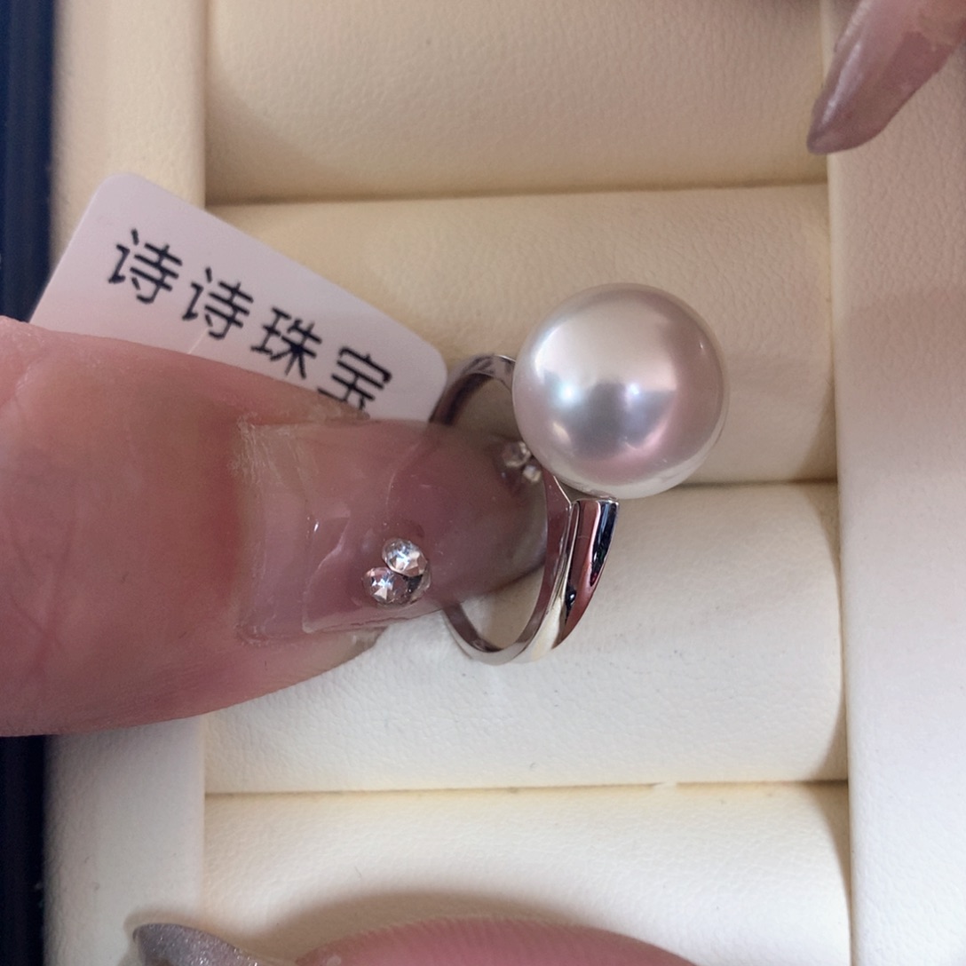 海水珍珠戒指18K金镶嵌