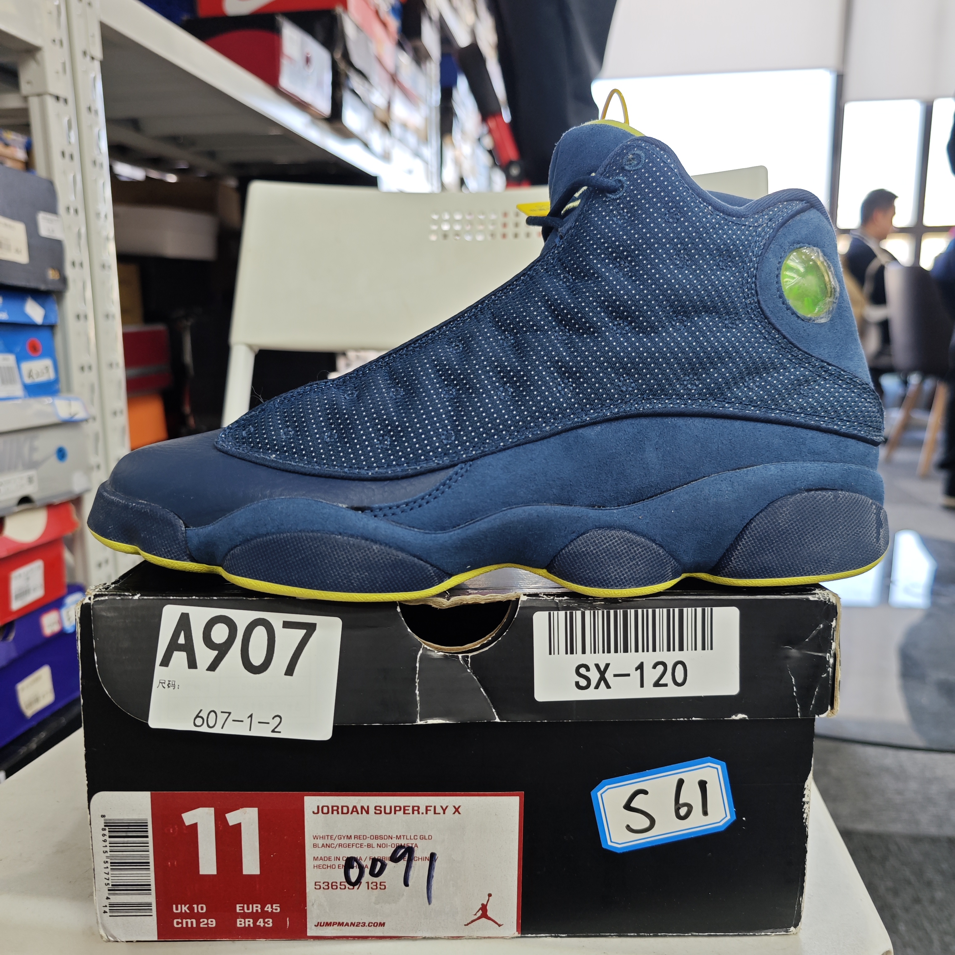 nike aj13黑蓝高帮 全新原盒 45码 12.5 sun A907