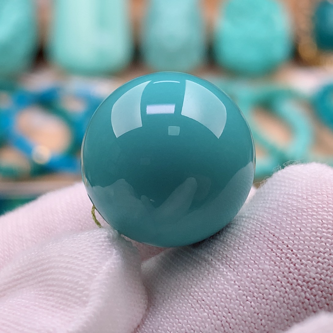 绿松石珠宝奇石未镶嵌17.5mm
