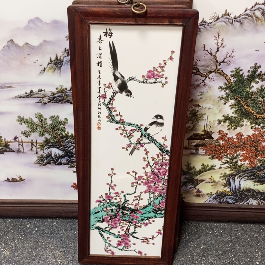 瓷片55*21 景德镇瓷板画柴窑烧制