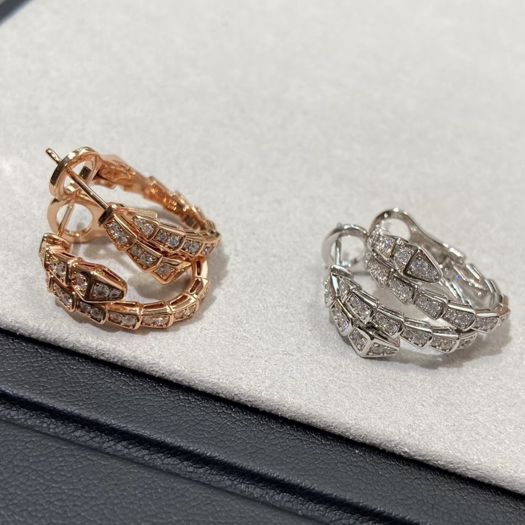 实验室培育钻石18k金镶嵌满钻蛇耳拍