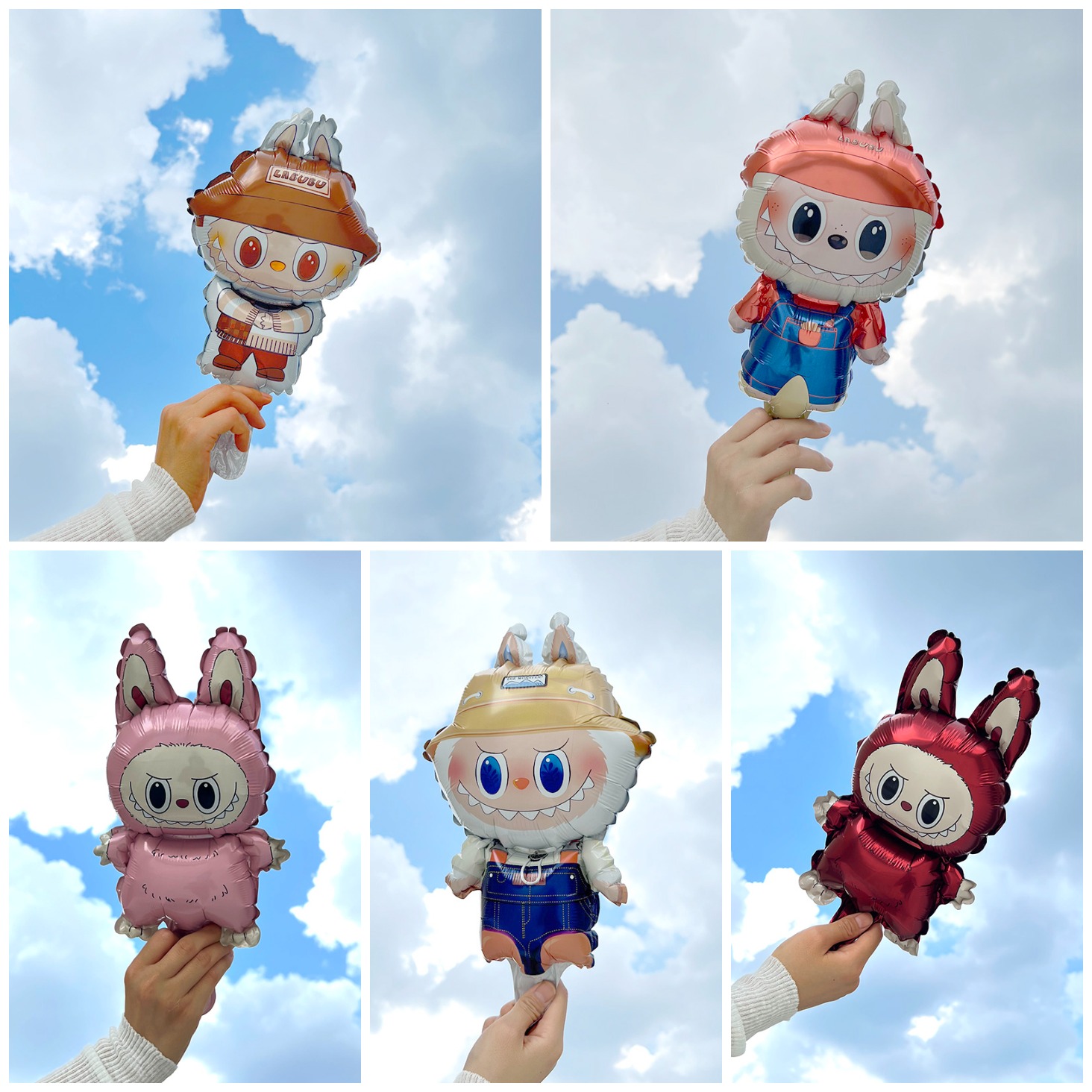 【50个装】拉布布内球迷你卡通铝膜球造型儿童玩具街卖摆摊