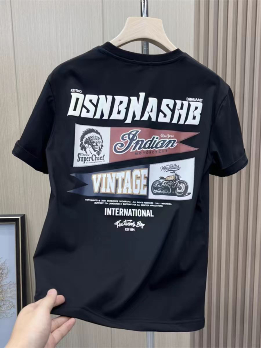 2025款夏季潮牌印花百搭修身短袖