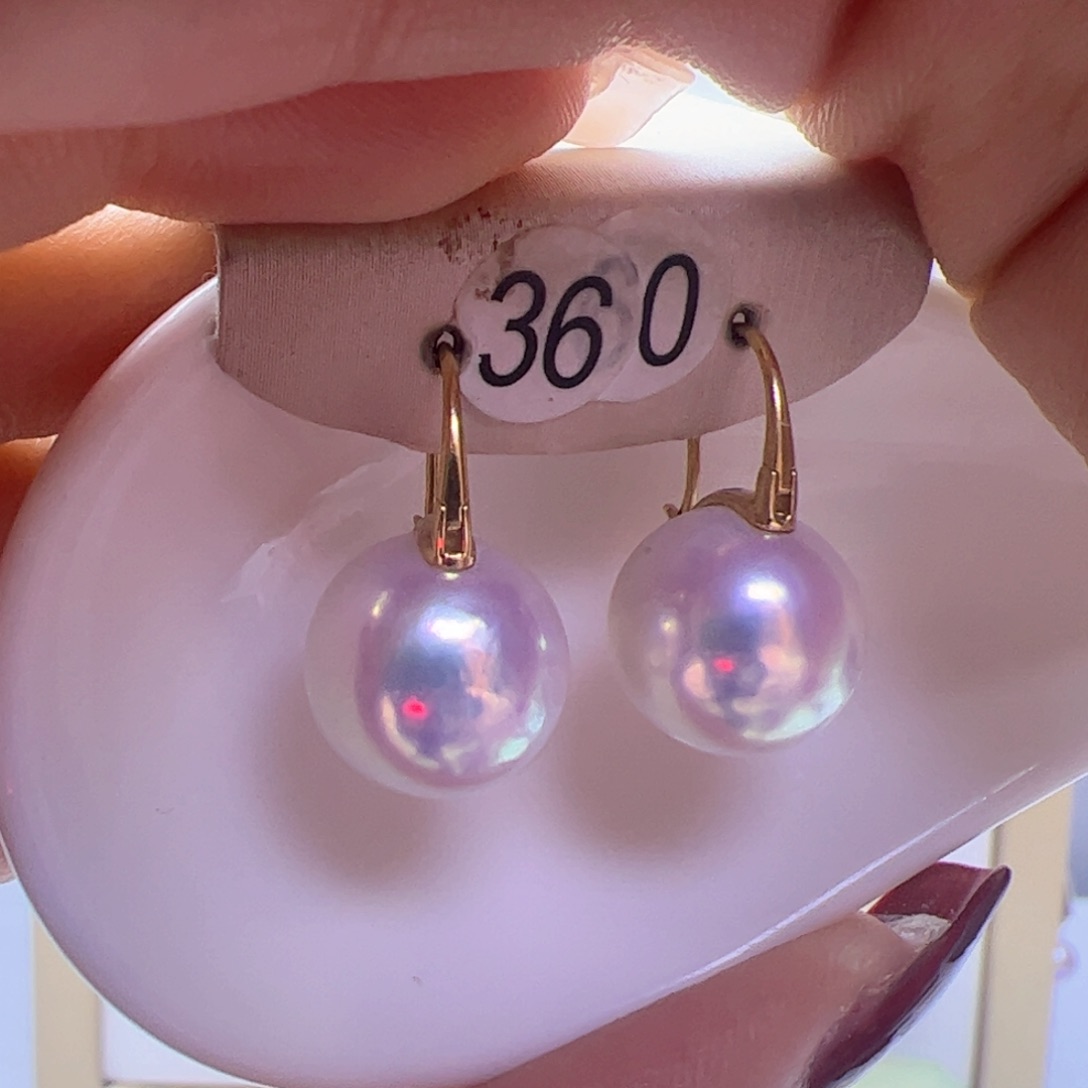 淡水珍珠耳饰18K金镶嵌