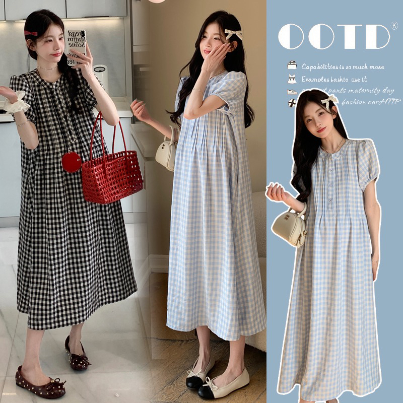 【可哺乳】夏季新款孕妇连衣裙法式复古宽松显瘦连衣裙