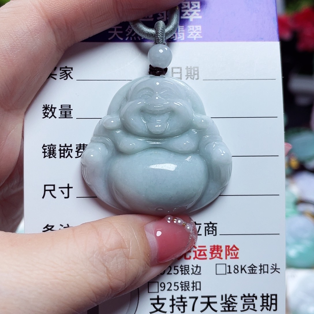 翡翠未镶嵌颈饰佛公02