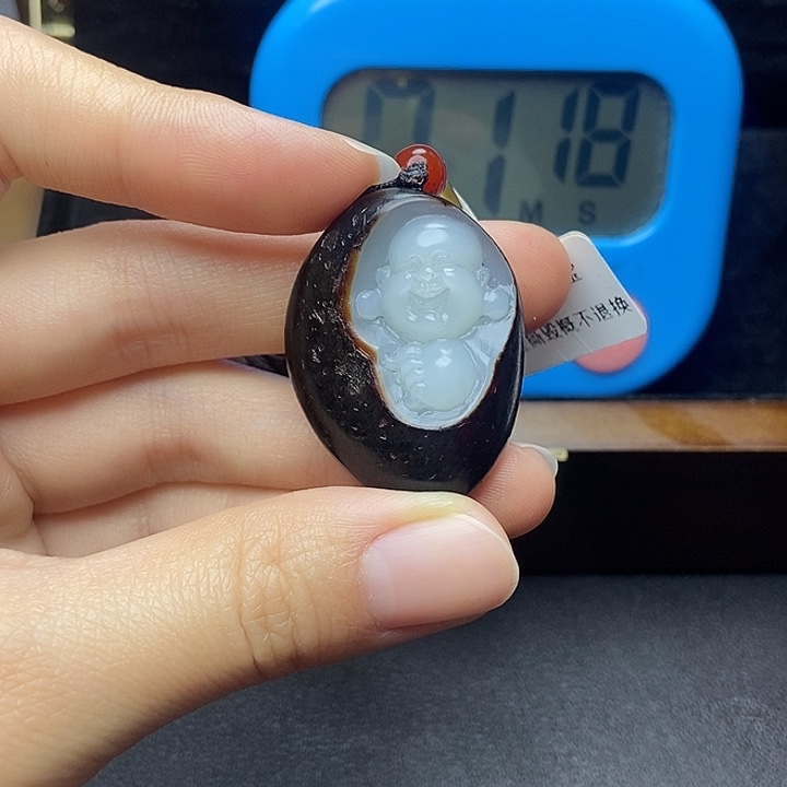 和田玉挂件未镶嵌青*N