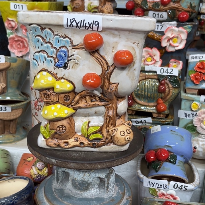 紫砂花盆粗陶材质多肉花盆