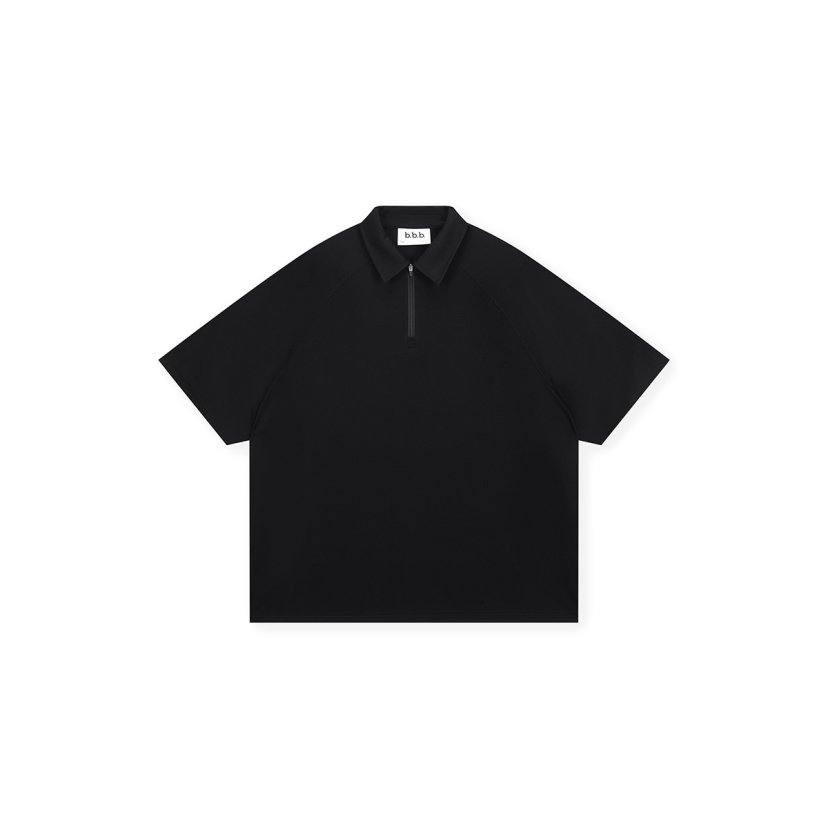 BONELESS夏季百搭拉链男士Polo衫潮牌休闲宽松T恤基础翻领上衣