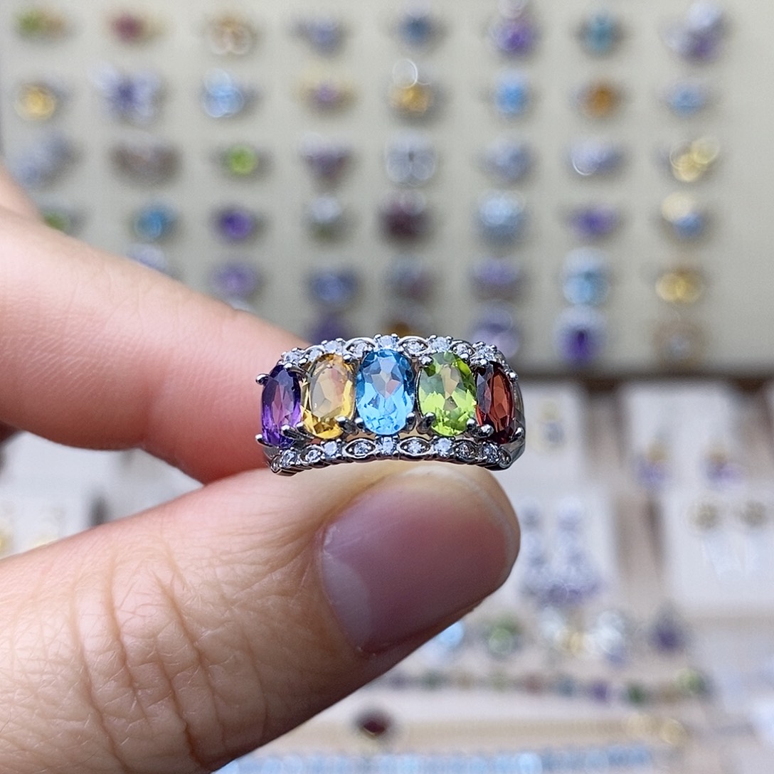 水晶戒指银S925镶嵌需要证书备注