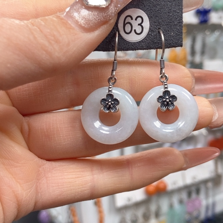 【闪购商品】翡翠耳饰银S925镶嵌耳饰