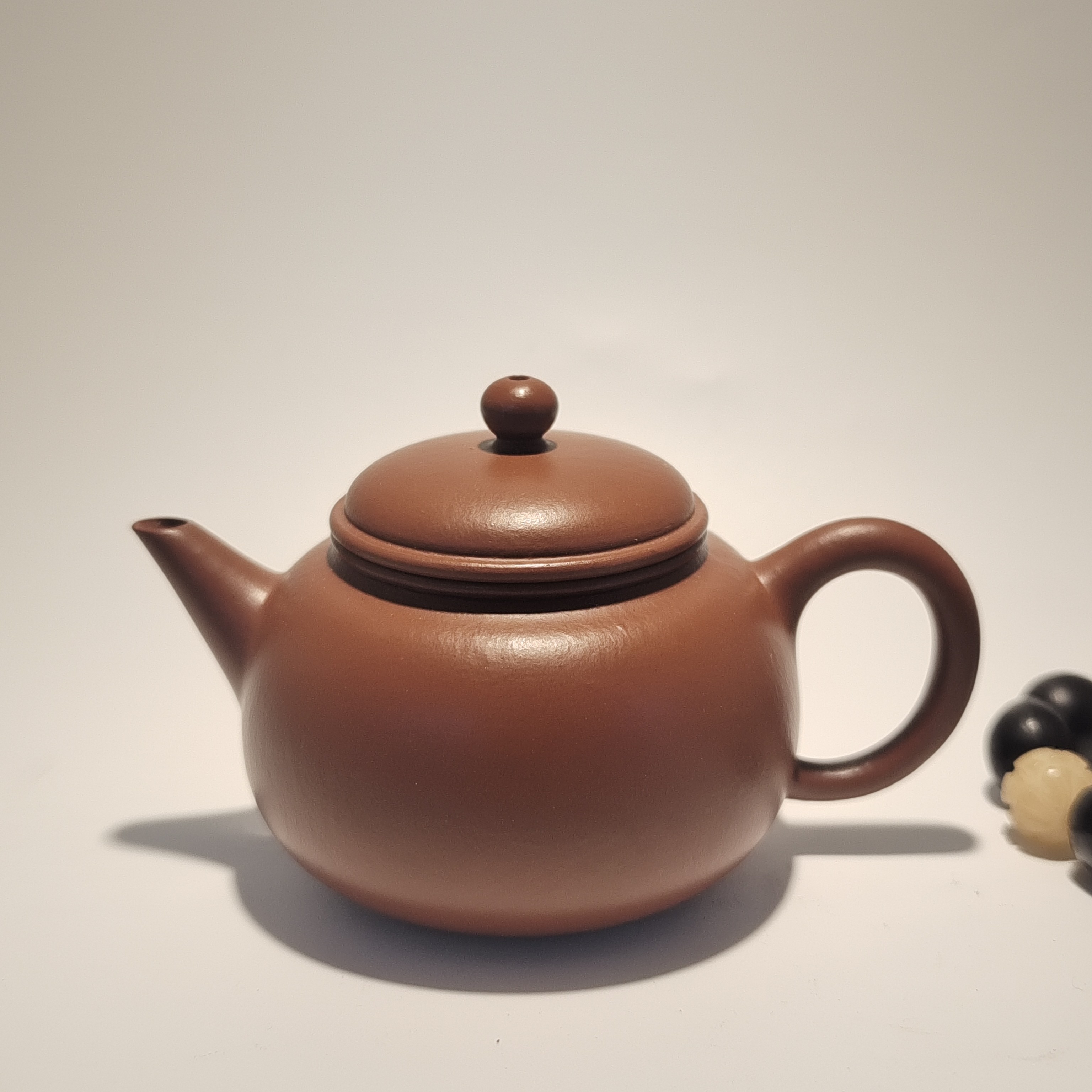 原矿小煤窑朱泥全手工精工制作匏平壶100cc简单实用杀茶利器