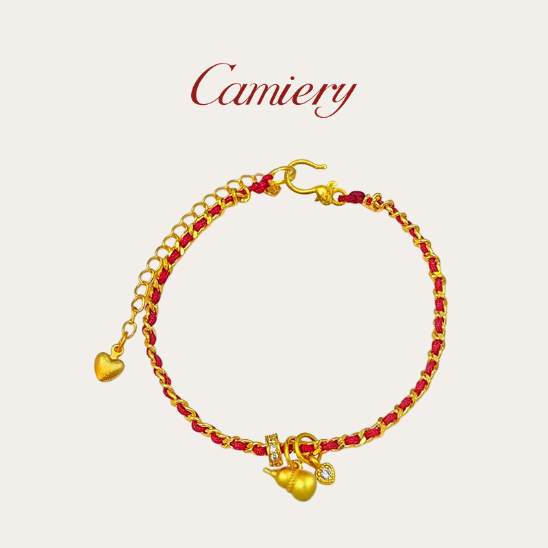 【现货48小时发】CAMIERY 时尚轻奢葫芦复古手链编织百搭