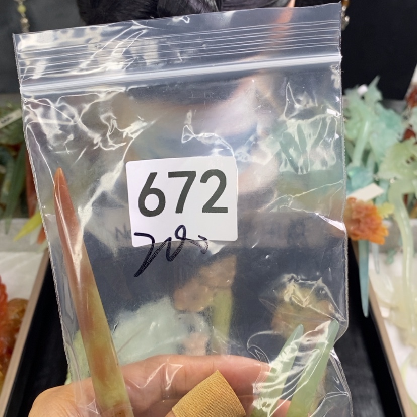 【闪购商品】岫玉发饰未镶嵌日**梭