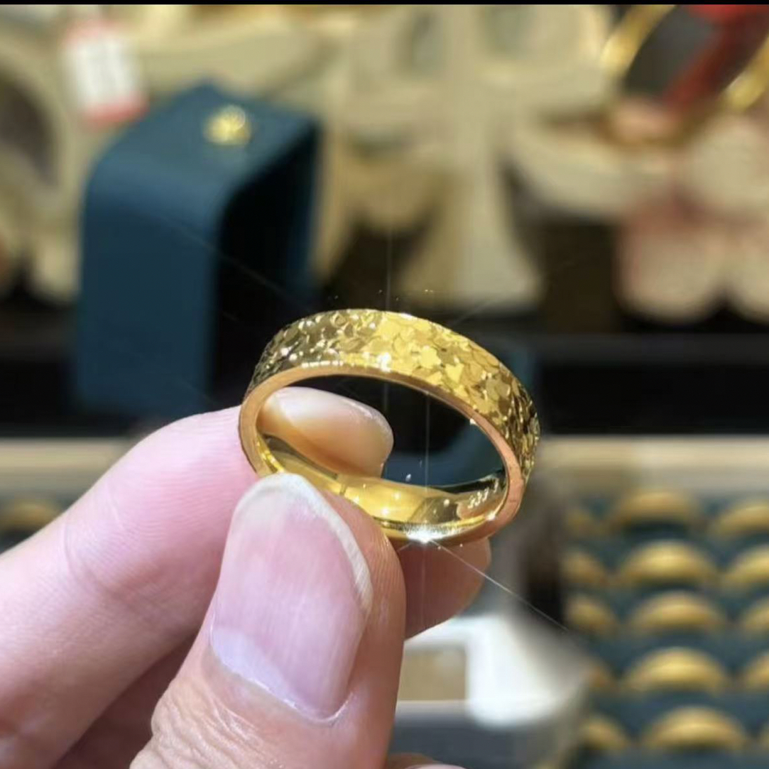 合金戒指 戒指 【碎冰冰戒指】碎碎平安手工窄版古法中古亮面光面