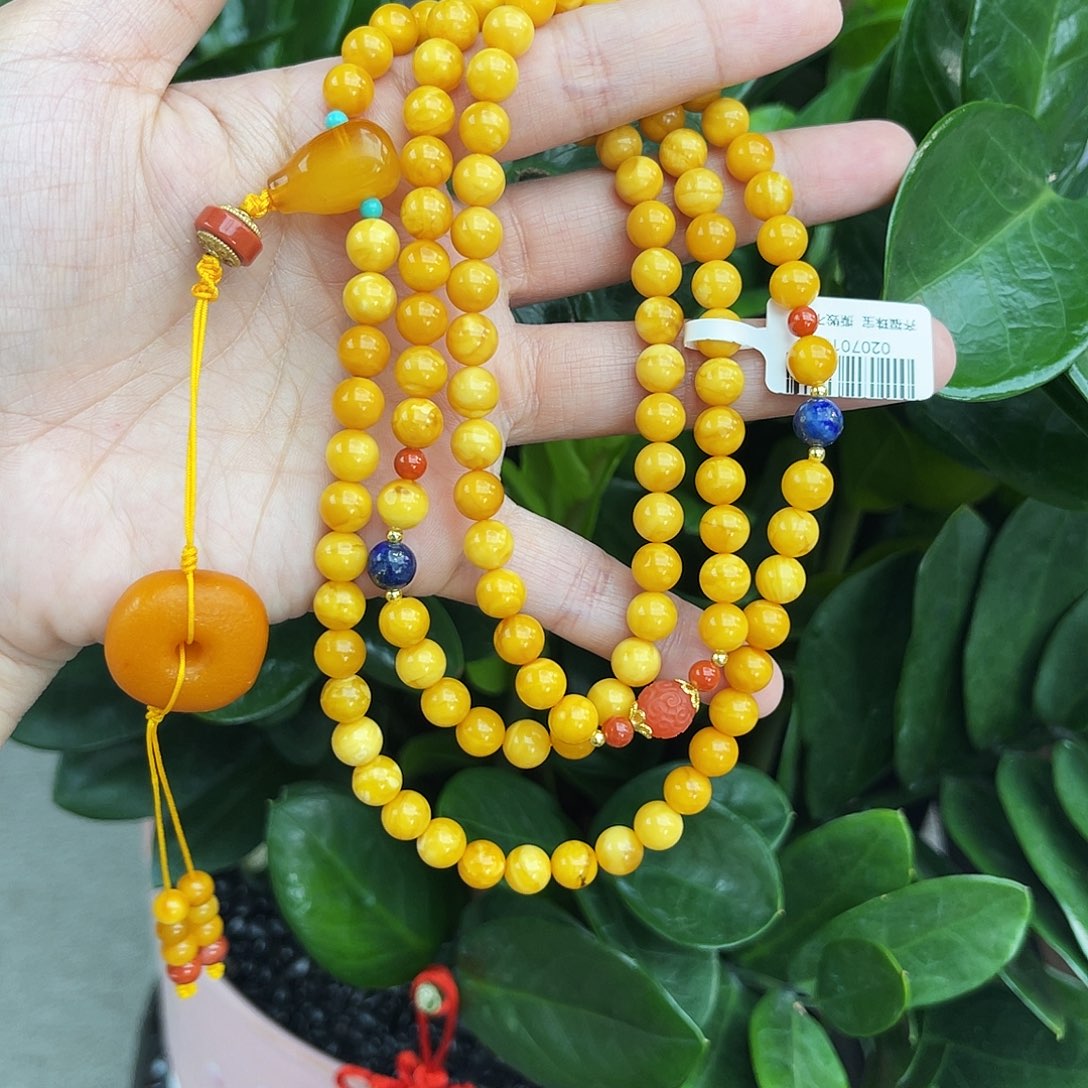 琥珀未镶嵌手链7m108花蜡